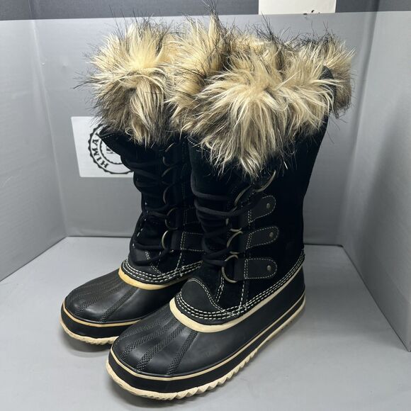 Sorel Women Joan of Arctic Tall Boots Black Waterproof NL1540-010 Sz 8 PreOwned - Picture 2 of 14